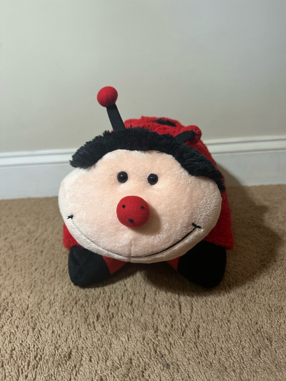 Pillow Pets Lady Bug Red Large Convertible Plush Pillow Stuffed Animal 18" 2010